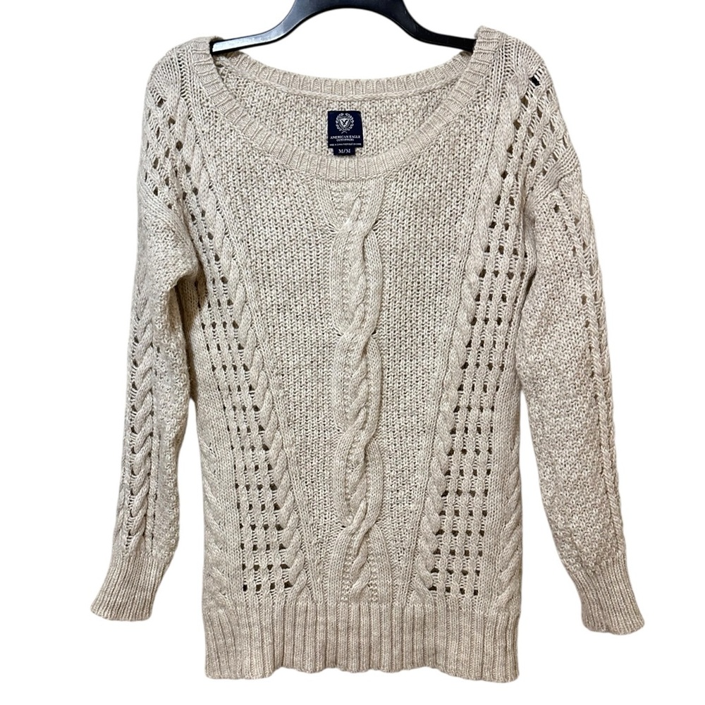 AMERICAN EAGLE OUTFITTERS oatmeal wool/alpaca blend sweater size Medium